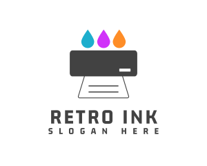 Colorful Ink Printer logo design