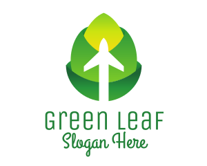 Green Flower Plane  logo design