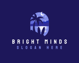 Beach Tropical Island Night Logo