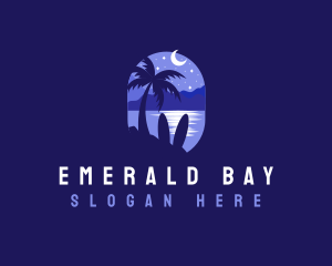 Beach Tropical Island Night logo