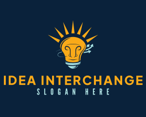 Human Bulb Idea logo design