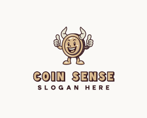 Money Coin Mascot logo design