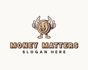 Money Coin Mascot logo design