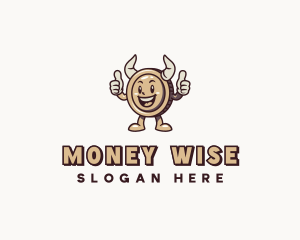 Money Coin Mascot logo design