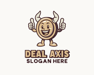 Money Coin Character logo