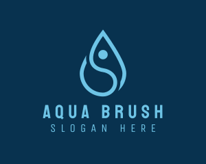 Human Water Droplet logo design