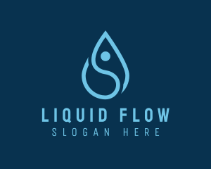 Human Water Droplet logo design