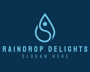 Human Water Droplet logo design