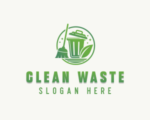 Broom Eco Trash  logo design