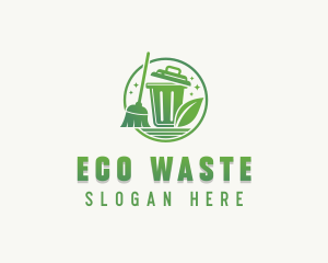 Broom Eco Trash  logo design