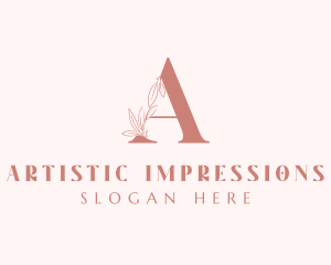 Elegant Leaves Letter A logo design