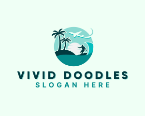 Holiday Beach Surfing logo design