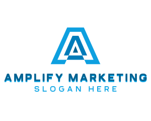 Modern Advertising Letter A logo