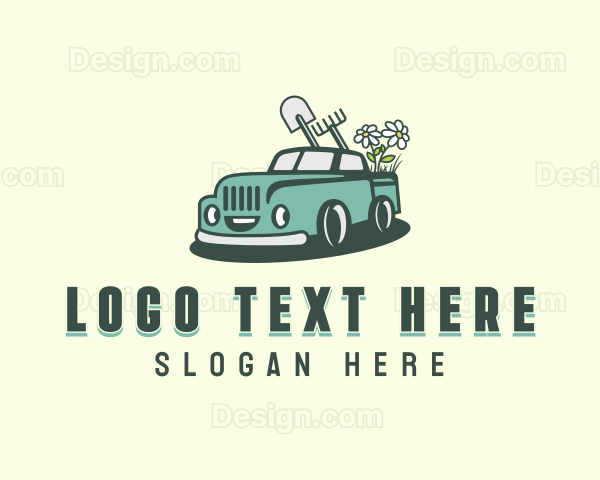 Pickup Truck Gardening Logo