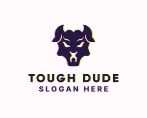 Tough Bull Glitch logo design