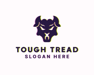 Tough Bull Glitch logo design