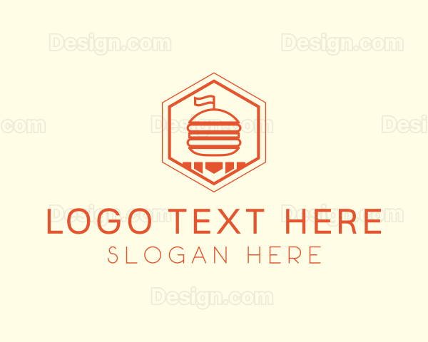 Hexagon Burger Fast Food Logo