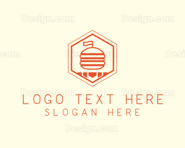 Hexagon Burger Fast Food Logo