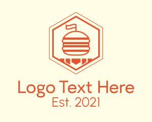 Hexagon Burger Fast Food  logo design