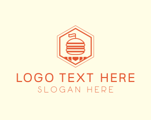 Hexagon Burger Fast Food  Logo