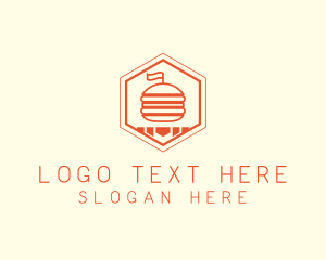 Hexagon Burger Fast Food  Logo