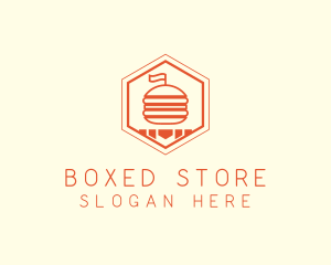 Hexagon Burger Fast Food  logo design