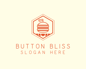 Hexagon Burger Fast Food  logo design