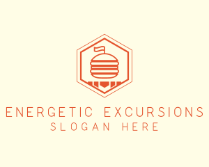 Hexagon Burger Fast Food  logo design