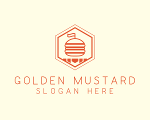 Hexagon Burger Fast Food  logo design