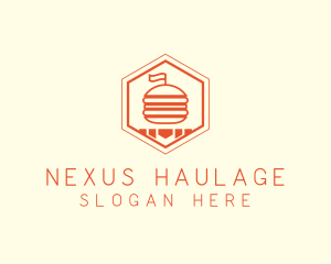 Hexagon Burger Fast Food  logo design