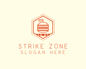 Hexagon Burger Fast Food  logo design