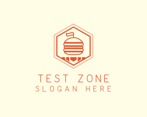 Hexagon Burger Fast Food  logo design