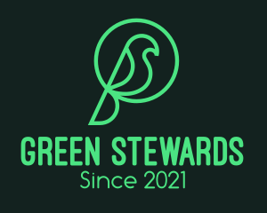 Green Natural Bird logo design