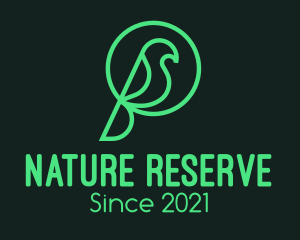 Green Natural Bird logo design