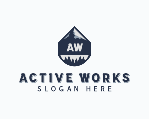 Trekking Mountain Peak  logo design