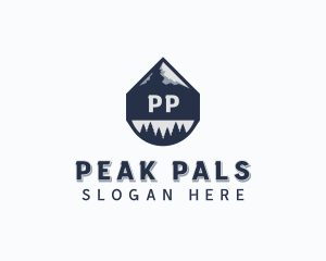 Trekking Mountain Peak  logo design