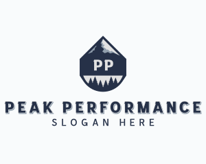 Trekking Mountain Peak  logo design