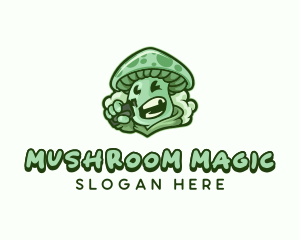 Mushroom Cartoon Vape logo design