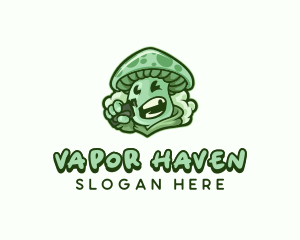 Mushroom Cartoon Vape logo design