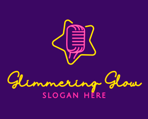 Star Glow Microphone logo design