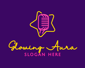 Star Glow Microphone logo design