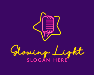 Star Glow Microphone logo design