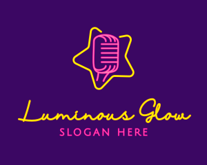 Star Glow Microphone logo design