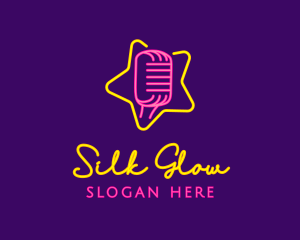 Star Glow Microphone logo design