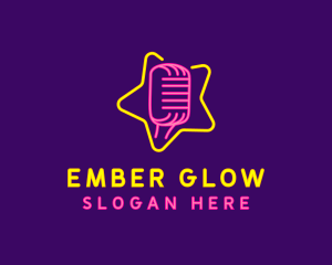 Star Glow Microphone logo design