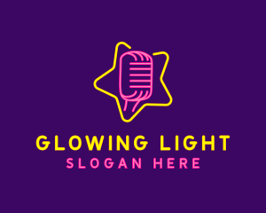 Star Glow Microphone logo design