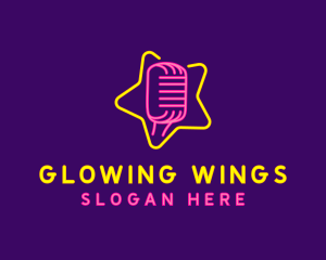 Star Glow Microphone logo design