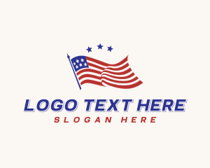 Patriotic American Flag Logo