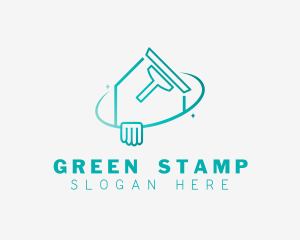 Green Squeegee House logo design