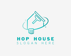 Green Squeegee House logo design